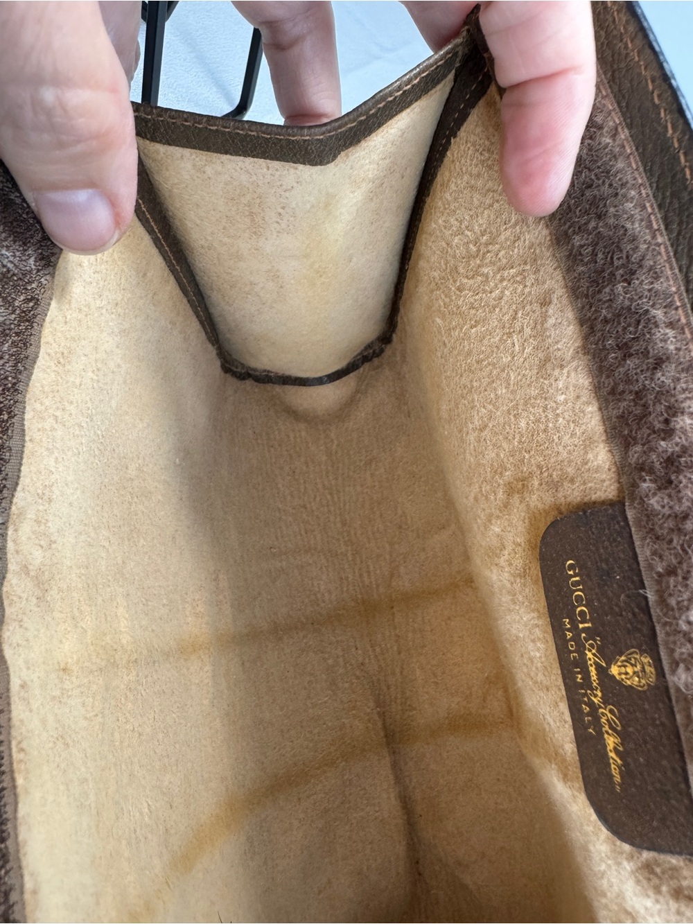 Gucci Vintage GG Beige Supreme Sherry Line Canvas Clutch Bag - Picture 12 of 16